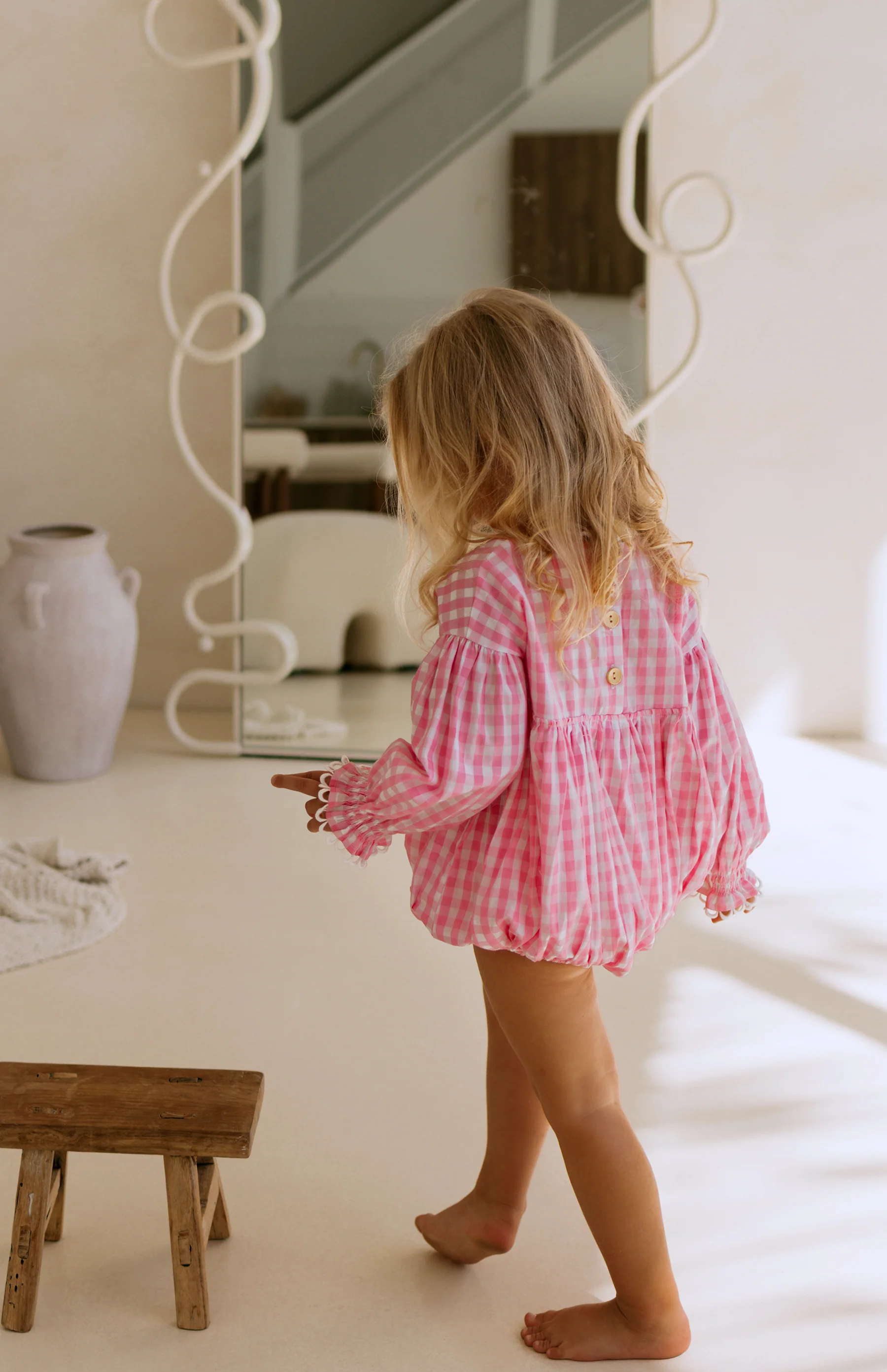 NOELLE ROMPER - PINK GINGHAM - Image 6