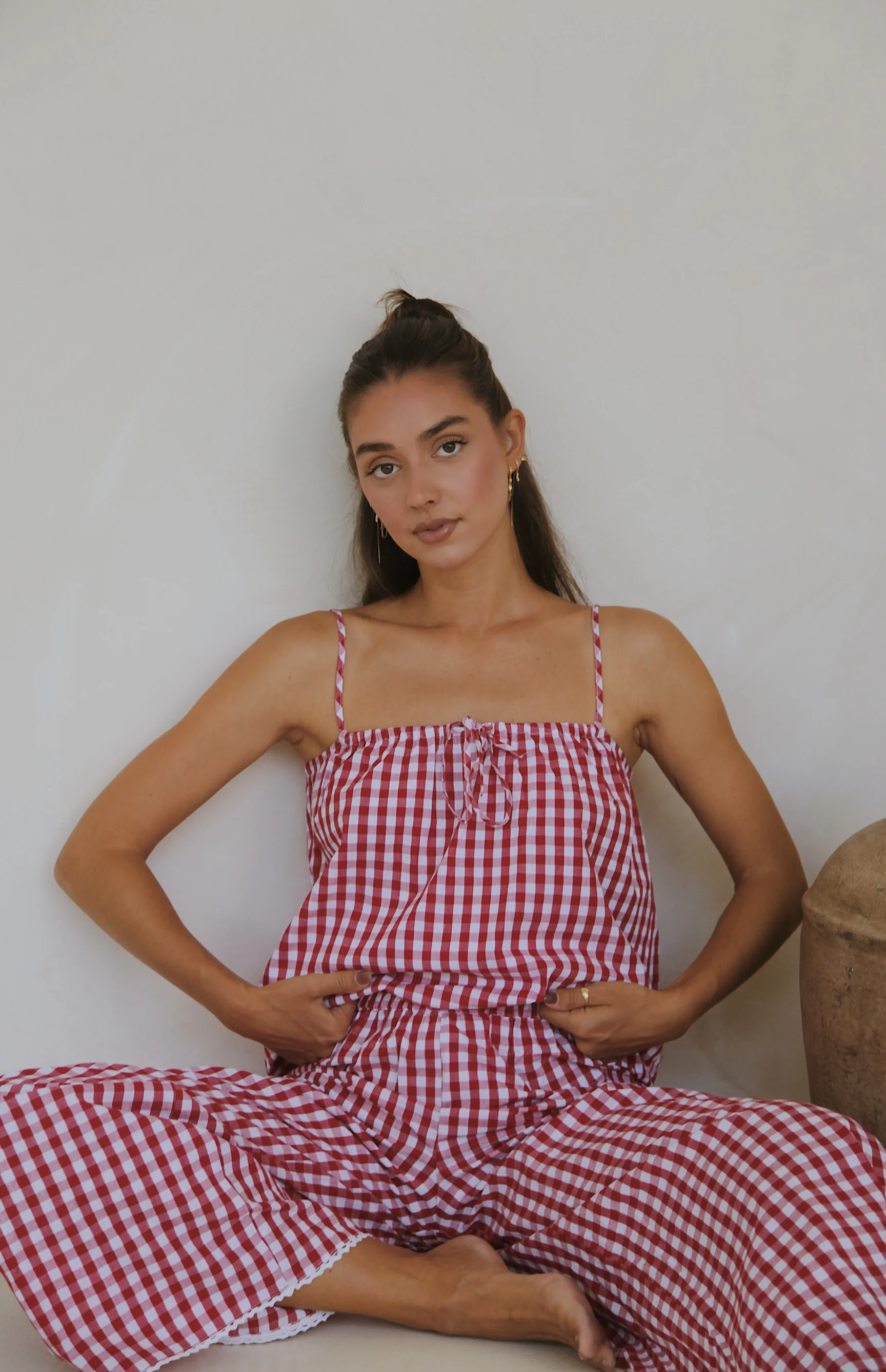 PICNIC PANT - MAMA - CHERRY GINGHAM - Image 4