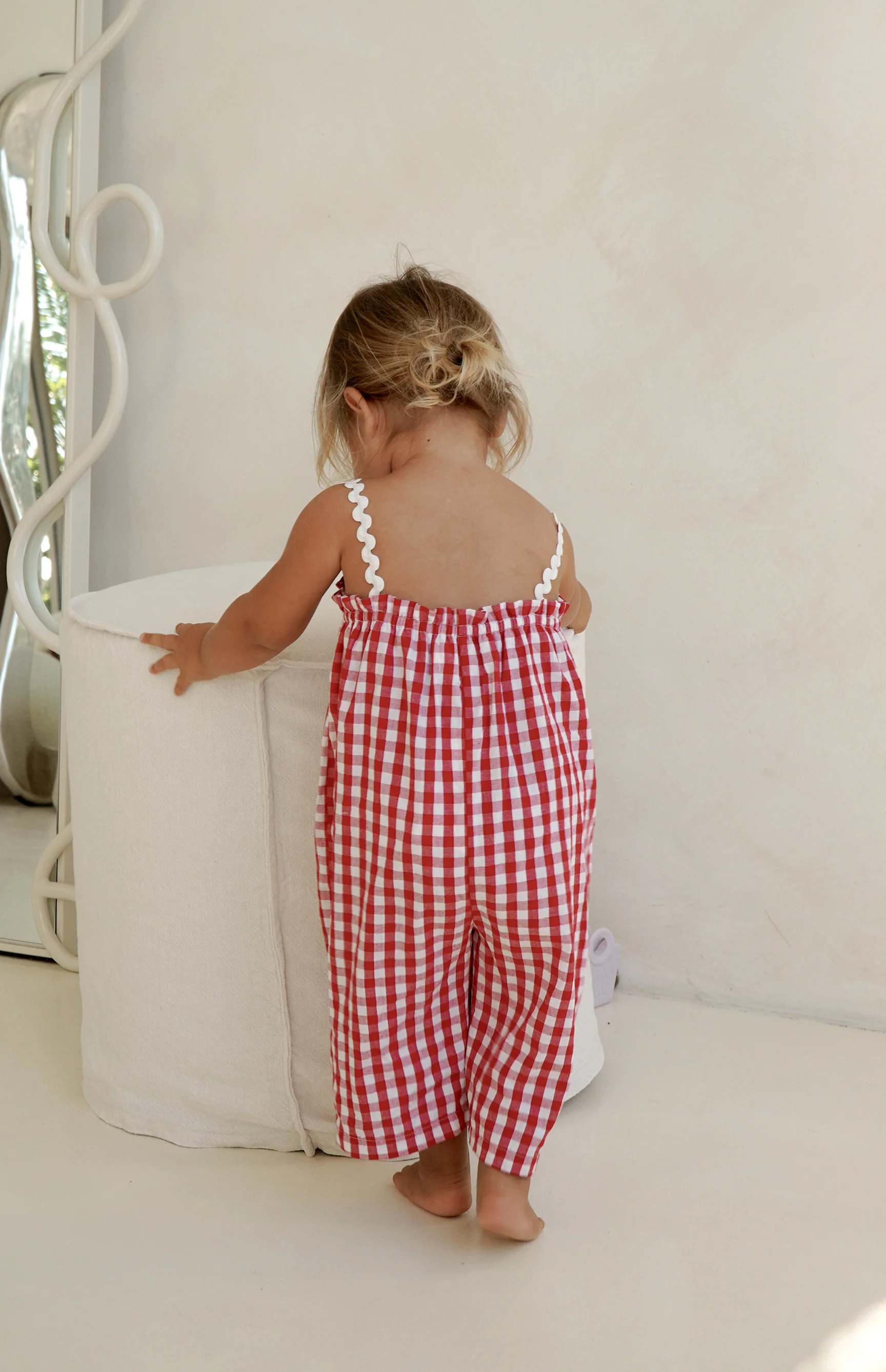 PICNIC RIC RAC JUMPSUIT- CHERRY GINGHAM - Image 4