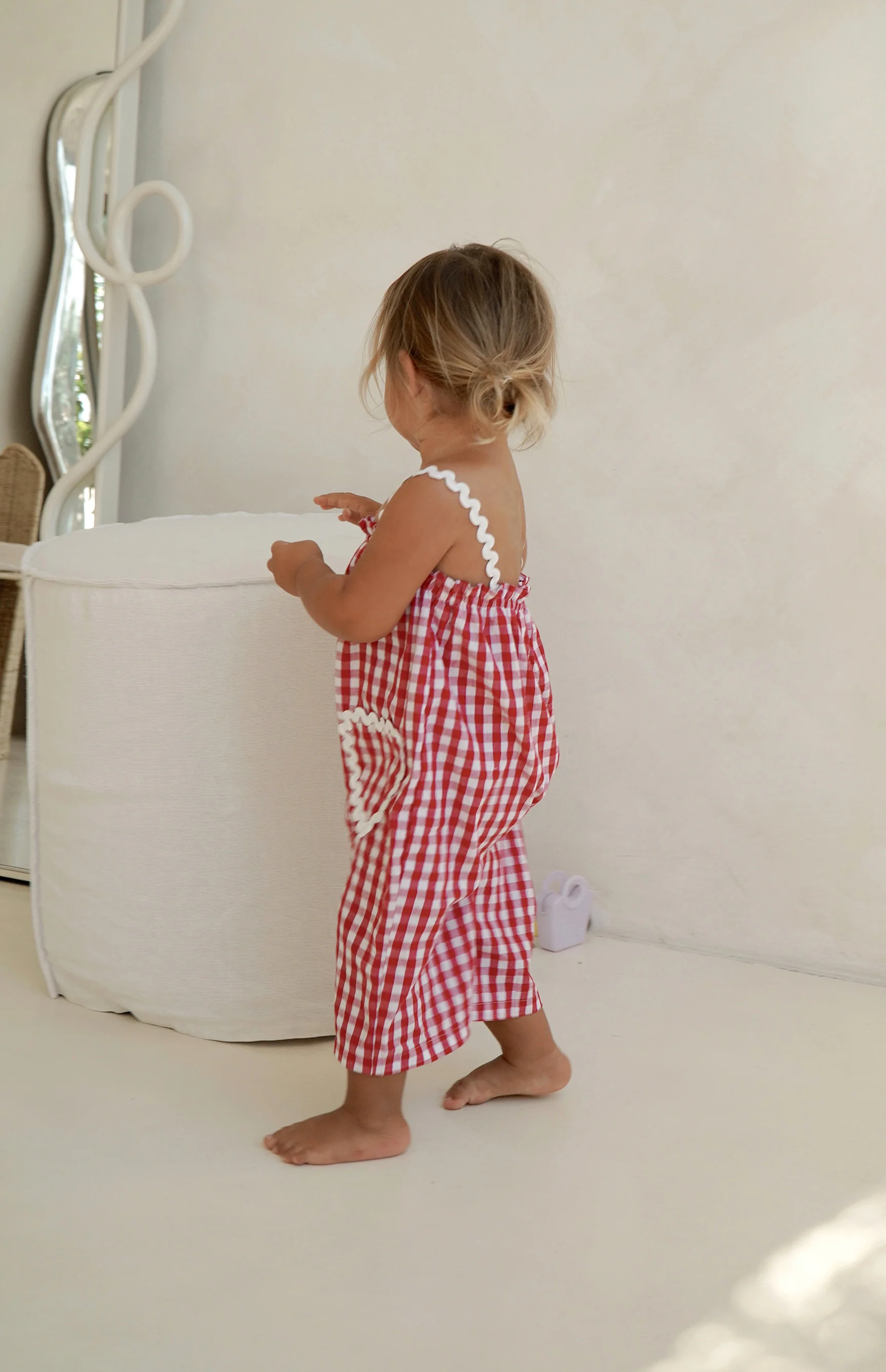 PICNIC RIC RAC JUMPSUIT- CHERRY GINGHAM - Image 5