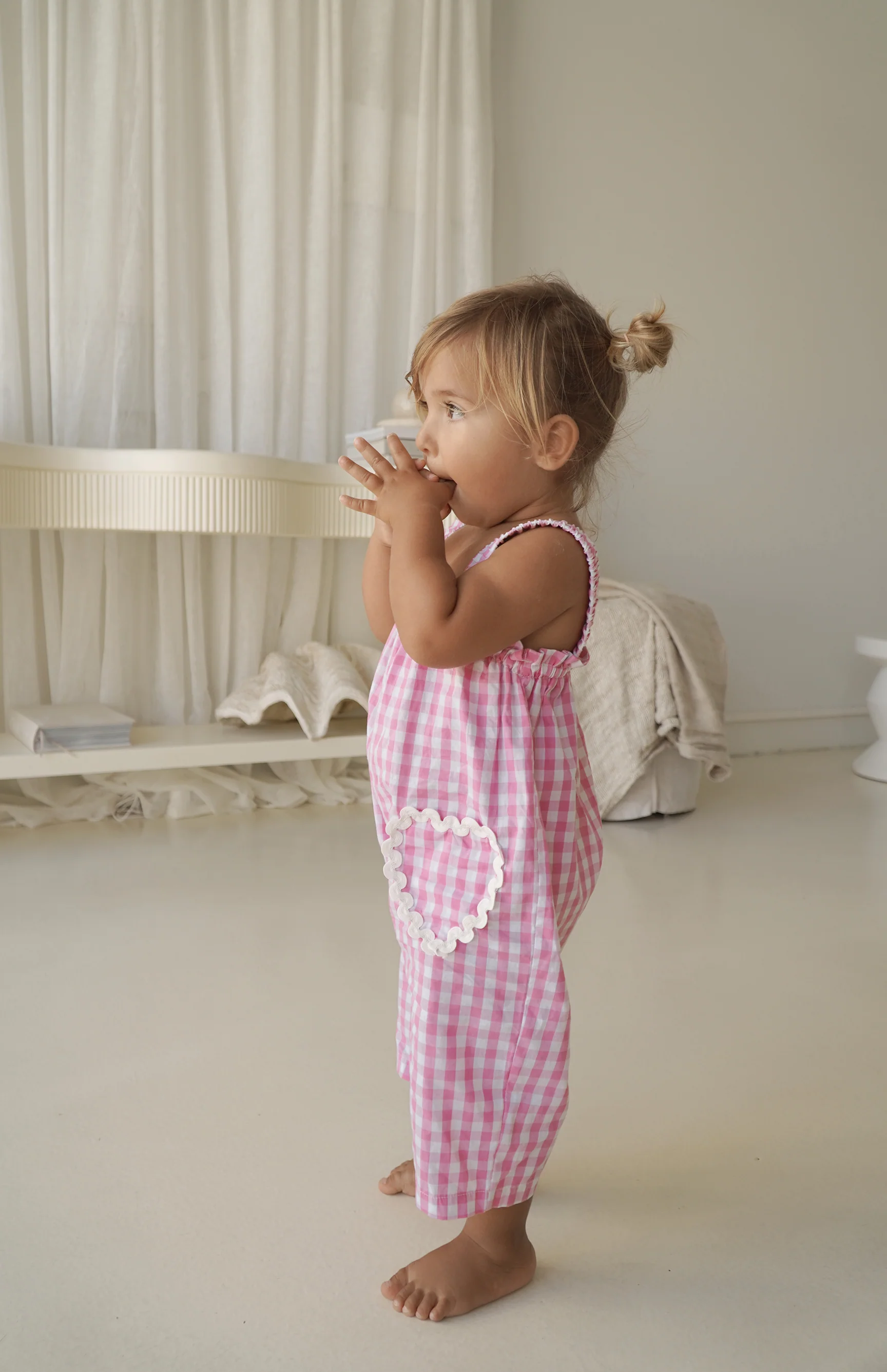 PICNIC RIC RAC JUMPSUIT- PINK GINGHAM - Image 2