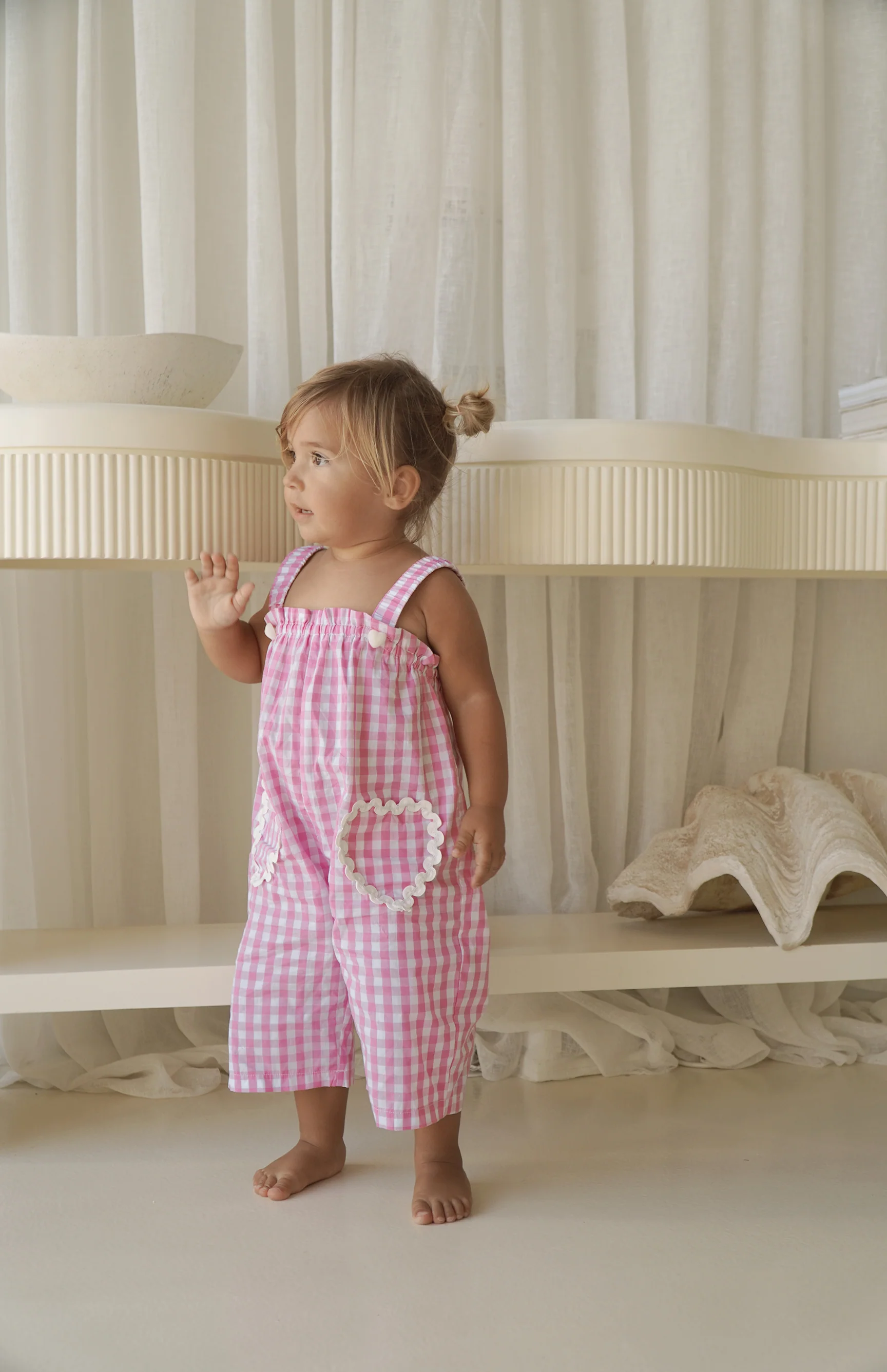 PICNIC RIC RAC JUMPSUIT- PINK GINGHAM - Image 4