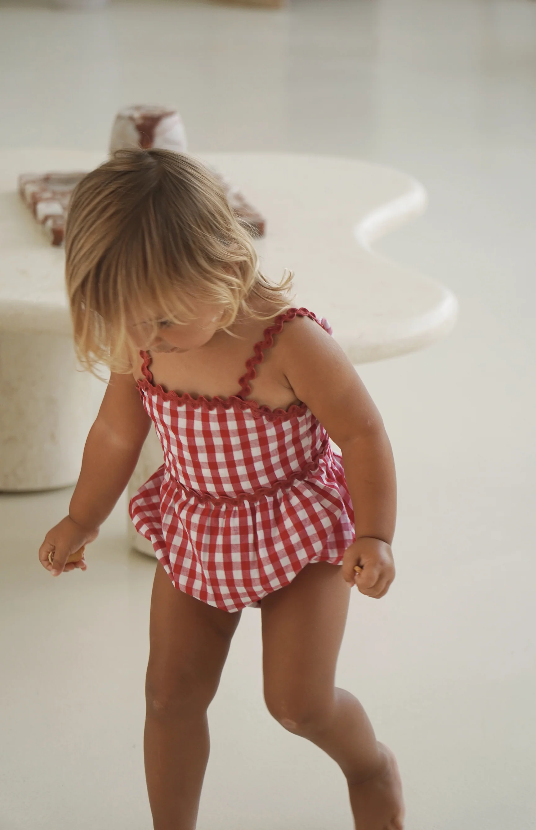 PICNIC RIC RAC ROMPER - CHERRY GINGHAM - Image 2