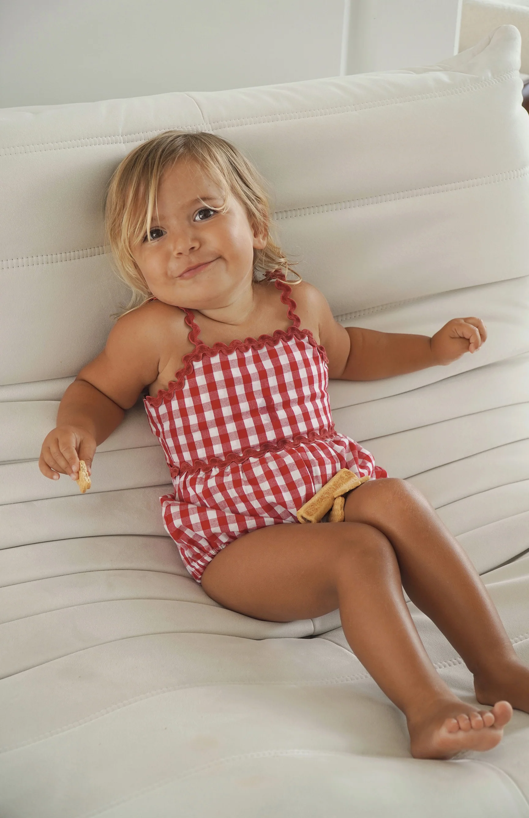 PICNIC RIC RAC ROMPER - CHERRY GINGHAM - Image 3