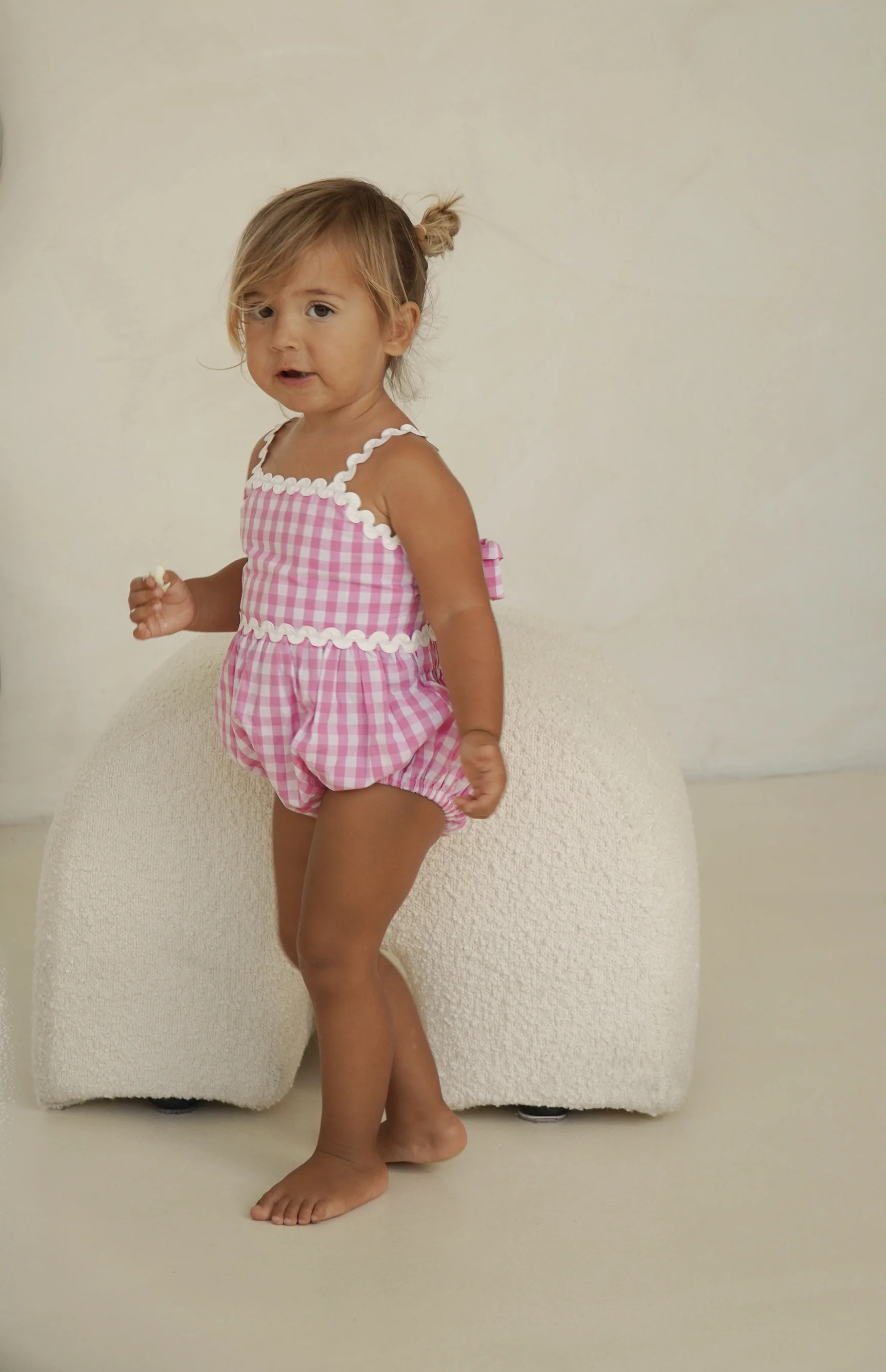 PICNIC RIC RAC ROMPER - PINK GINGHAM - Image 4