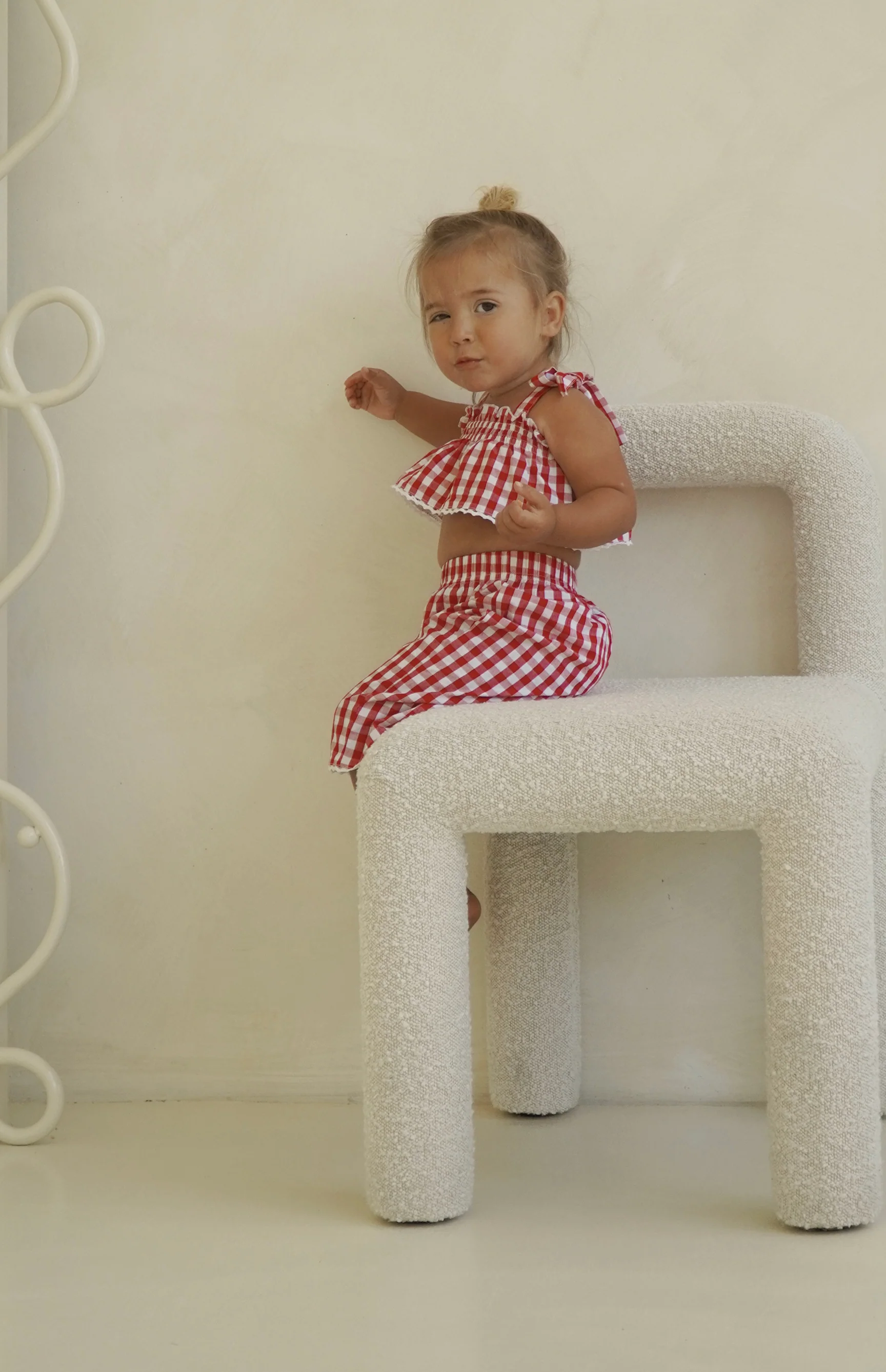 PICNIC TIE CROP & PANT SET - CHERRY GINGHAM - Image 5
