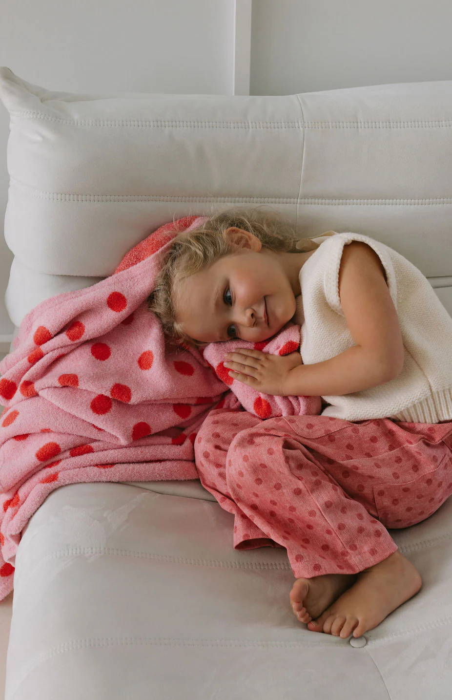 POLKA BLANKET- PINK/RED - Image 2