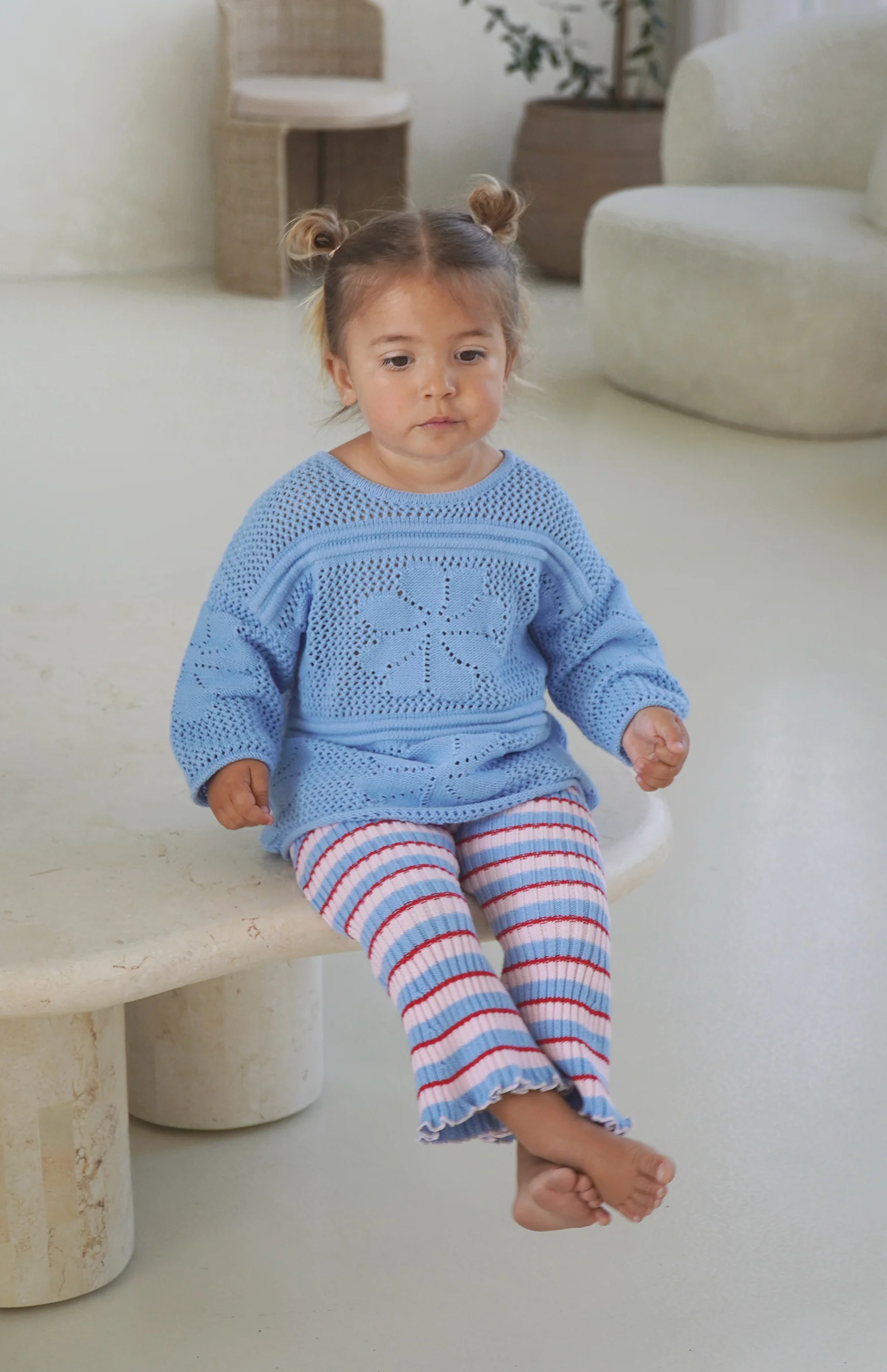 RIBBED KNIT FLARES - ELSIE STRIPE - Image 2