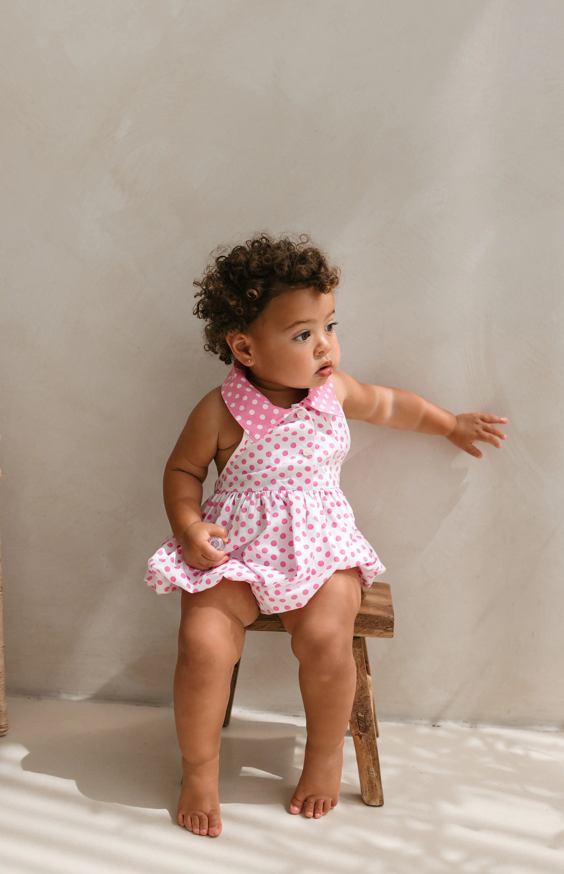 ROSIE ROMPER - PINK POLKA