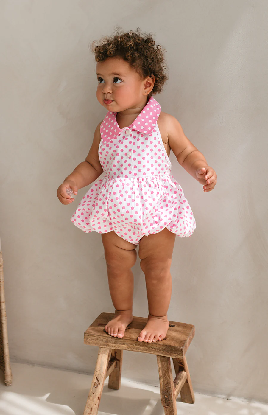 ROSIE ROMPER - PINK POLKA - Image 2