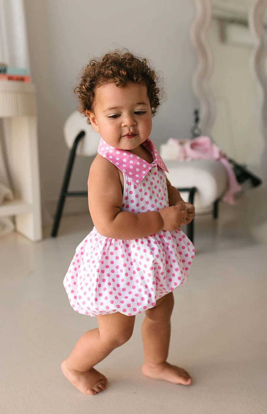 ROSIE ROMPER - PINK POLKA - Image 5