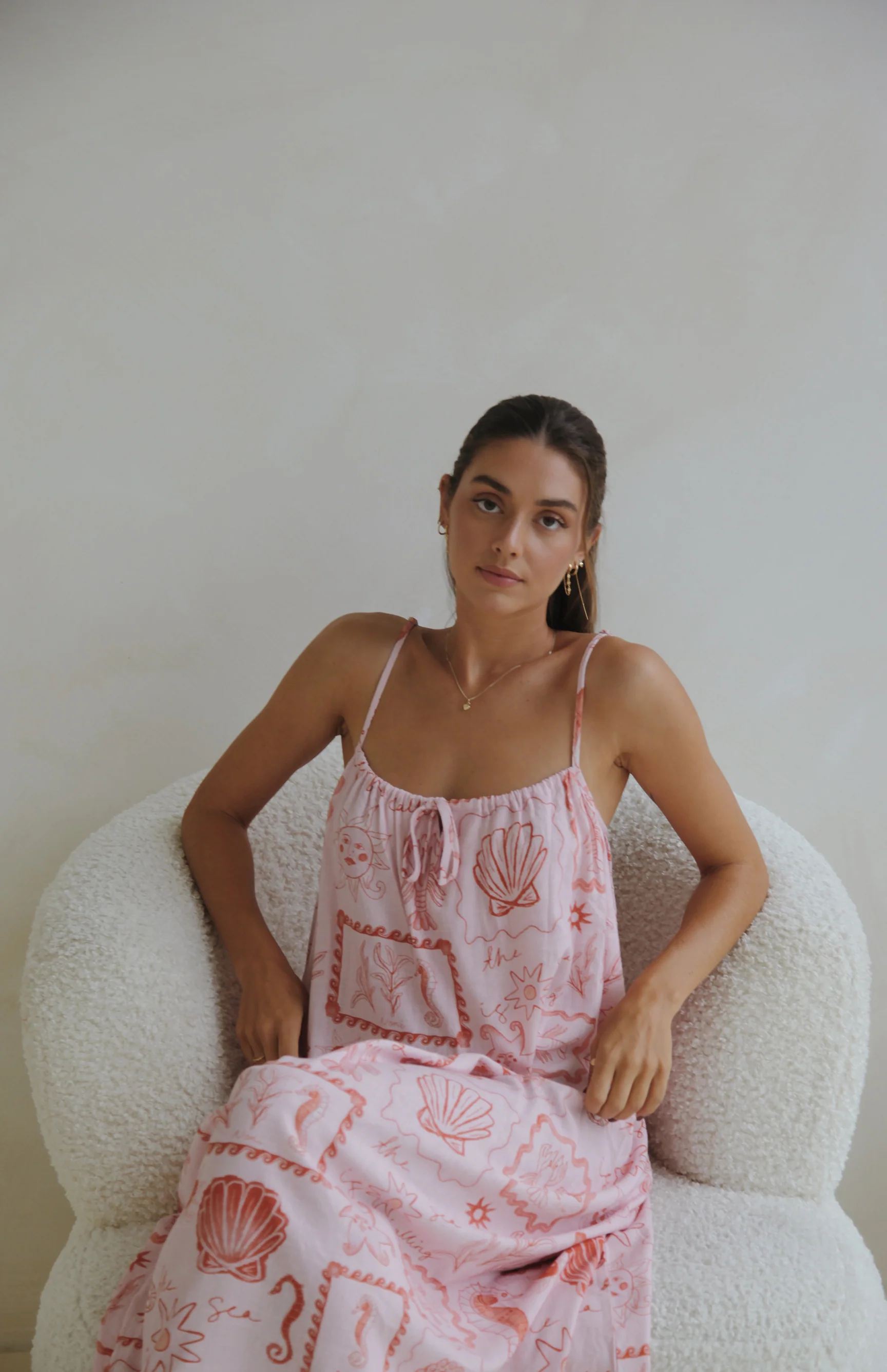 SEA IS CALLING DRESS PINK/RED- MAMA - Image 5