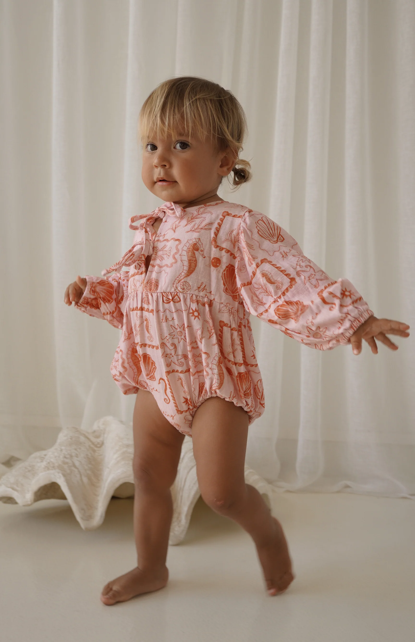 SEA IS CALLING FRONT TIE ROMPER - PINK/RED - Image 4