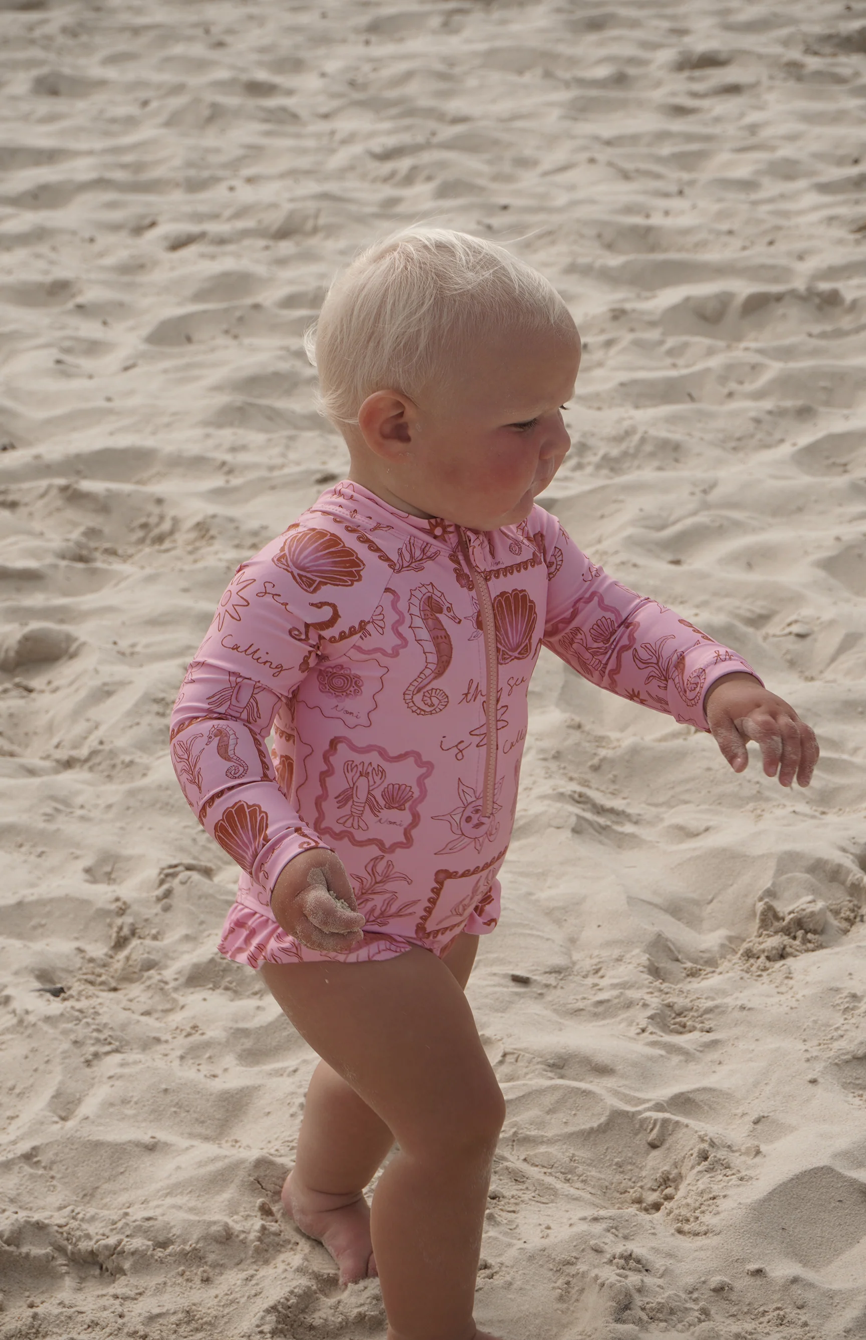 SEA IS CALLING FRONT ZIP SWIMSUIT  PINK/RED - MINI - Image 2