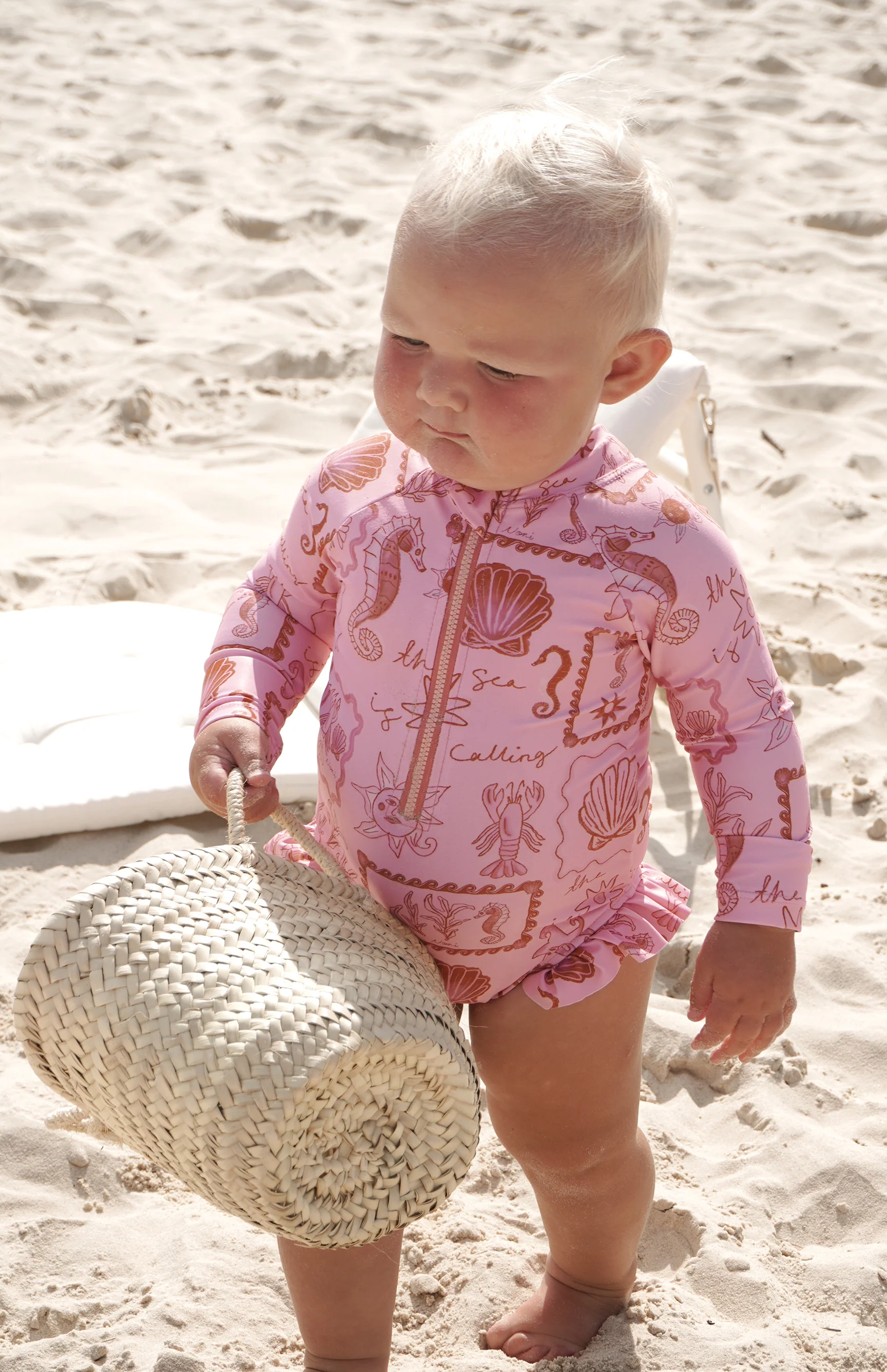 SEA IS CALLING FRONT ZIP SWIMSUIT  PINK/RED - MINI - Image 4