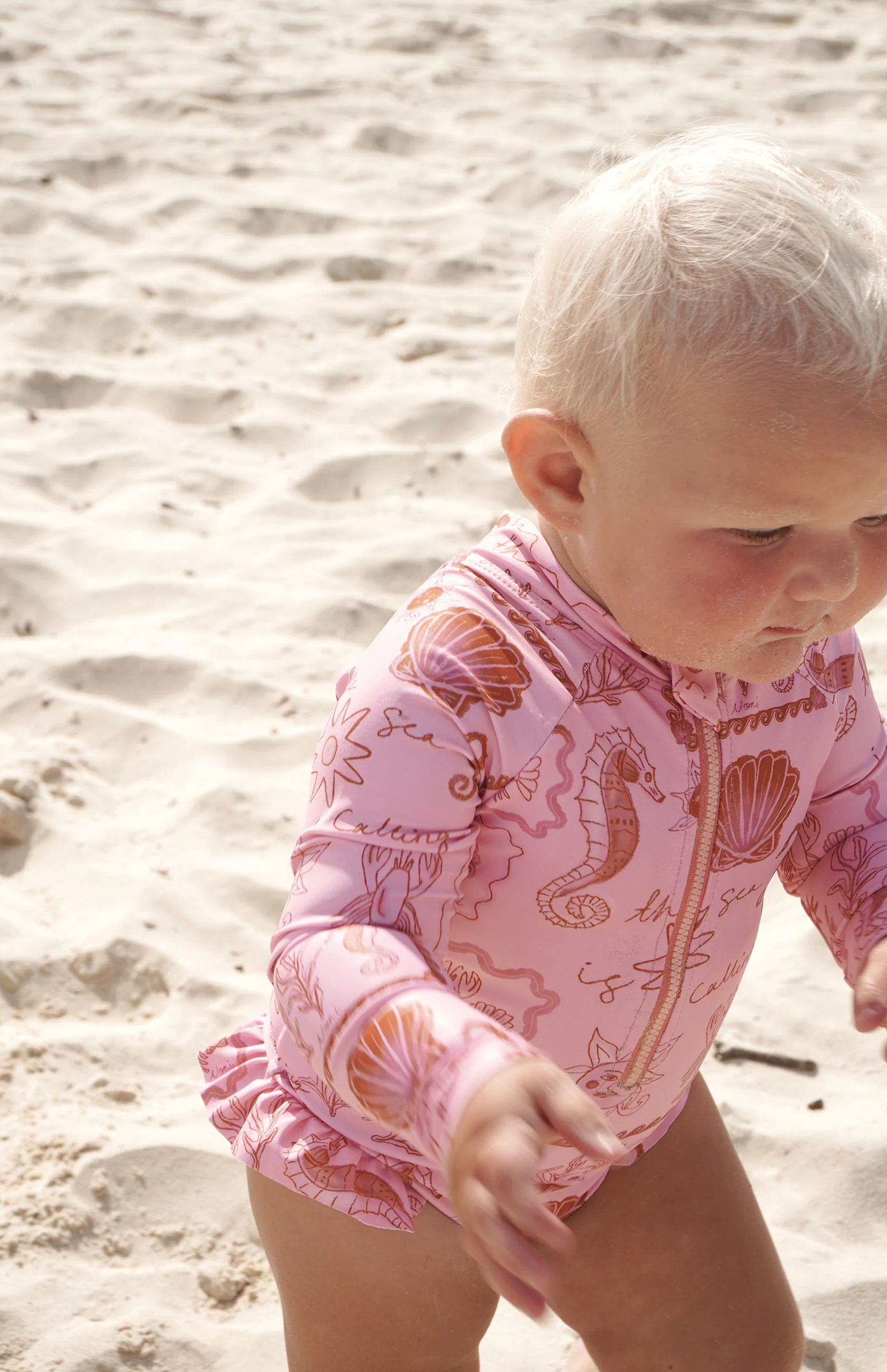 SEA IS CALLING FRONT ZIP SWIMSUIT  PINK/RED - MINI - Image 5
