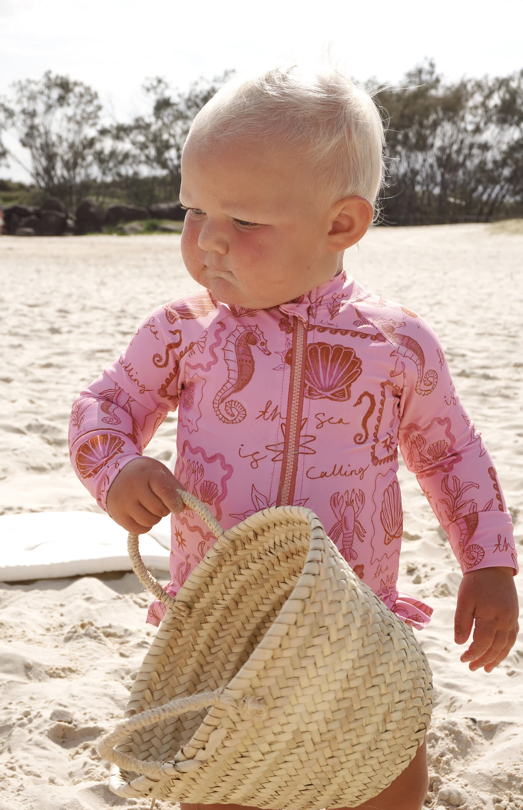 SEA IS CALLING FRONT ZIP SWIMSUIT  PINK/RED - MINI - Image 7