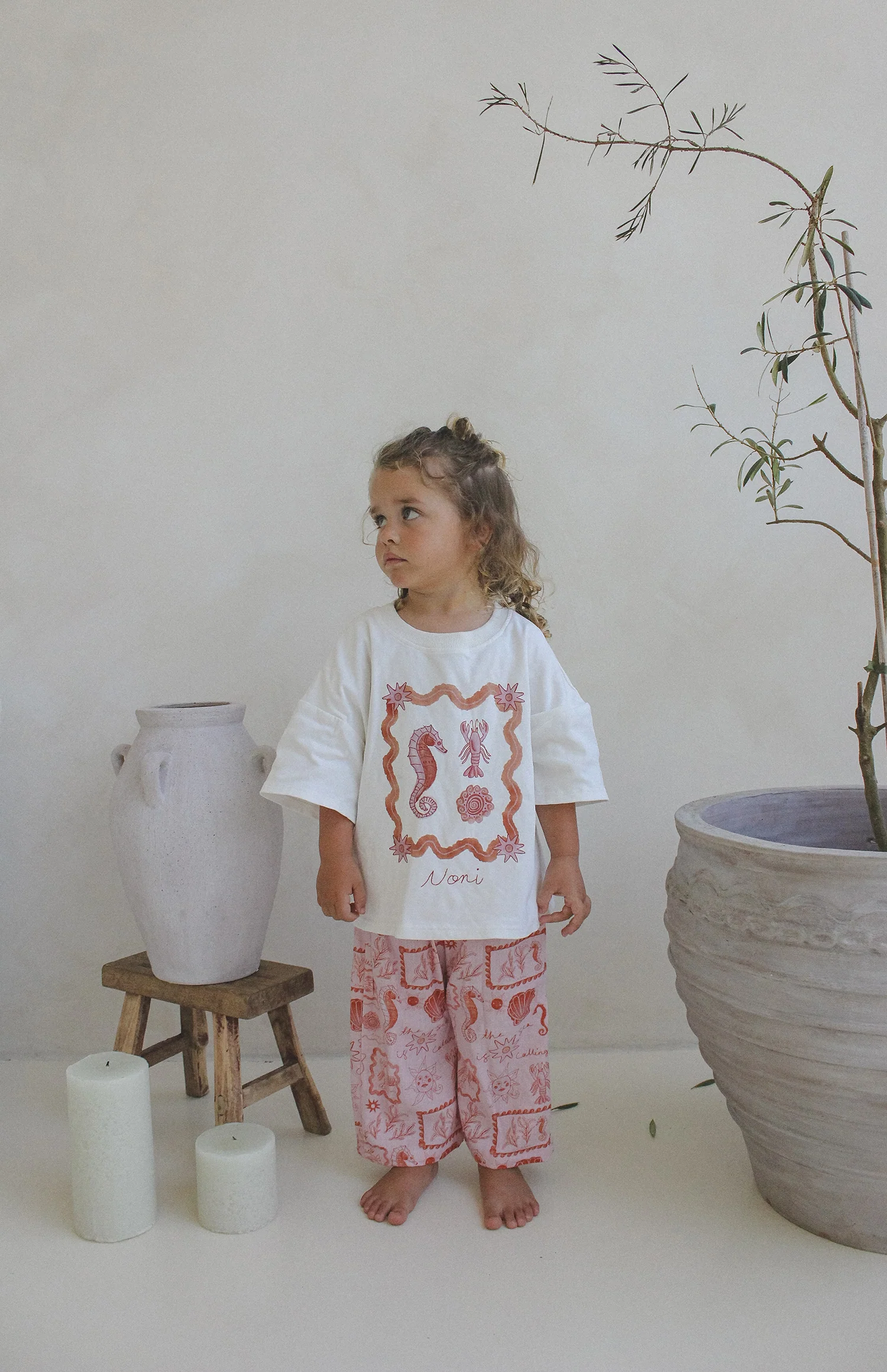 SEA IS CALLING LINEN PANTS - PINK/RED - Image 2