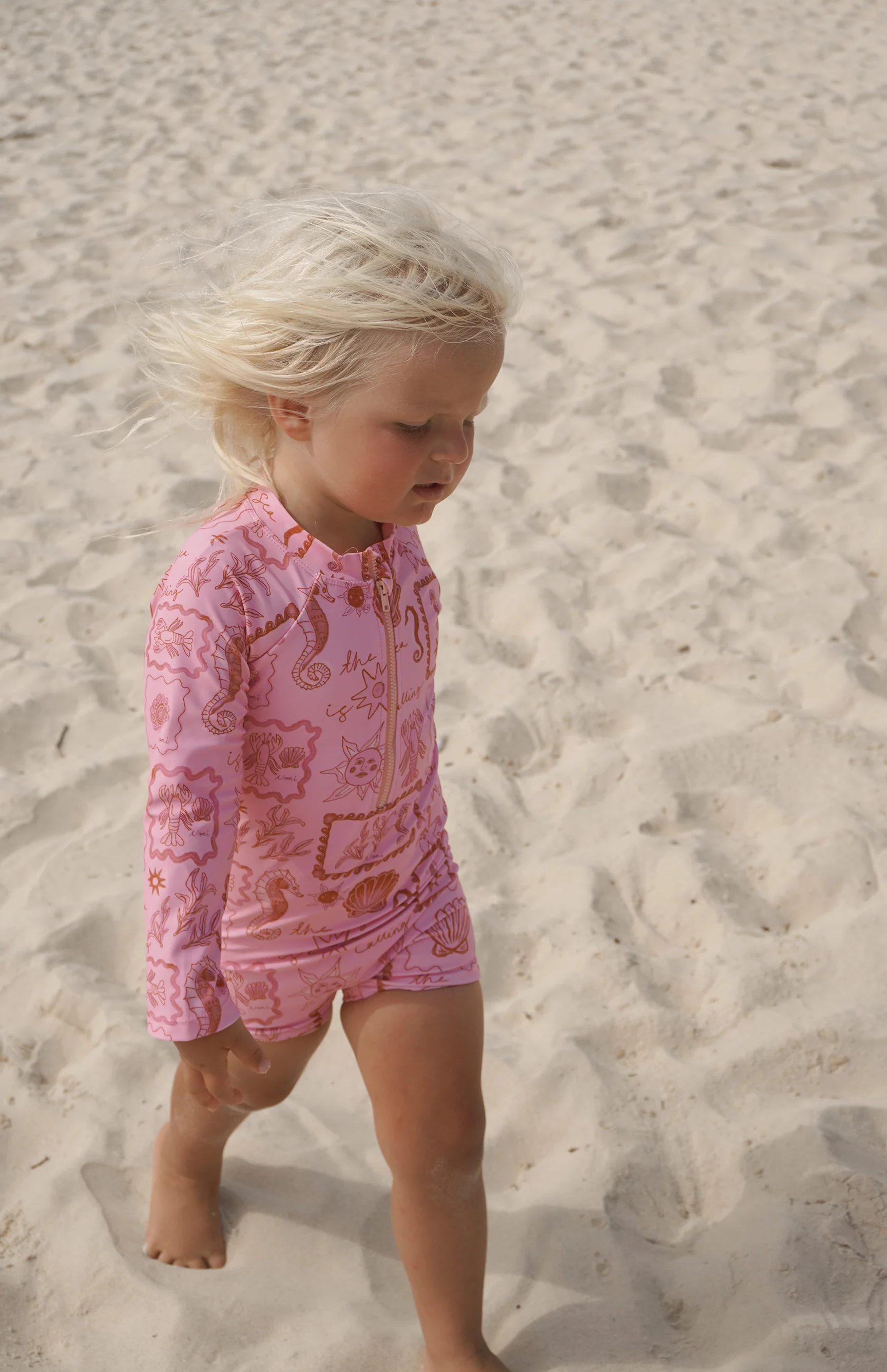 SEA IS CALLING RASH SUIT PINK/RED- MINI - Image 2