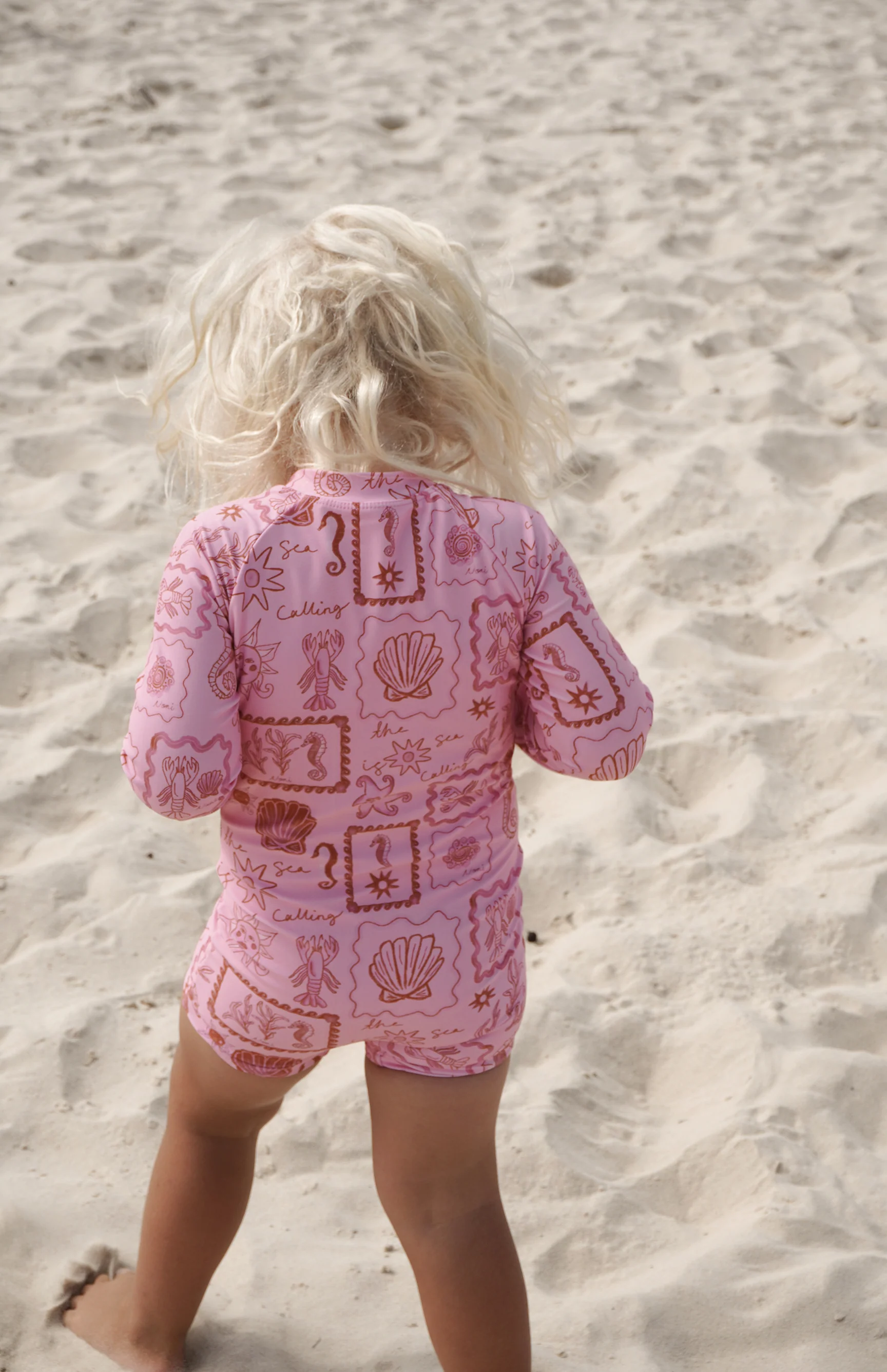 SEA IS CALLING RASH SUIT PINK/RED- MINI - Image 8