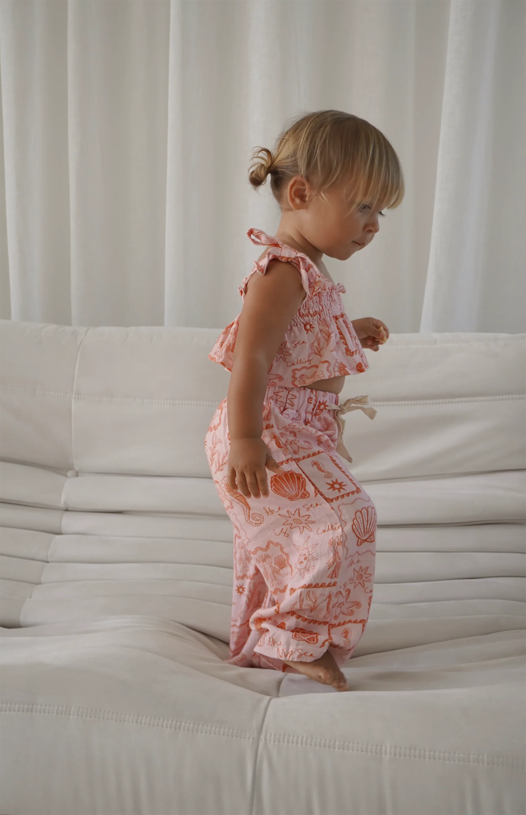 SEA IS CALLING TIE CROP & PANT SET - PINK/RED - Image 4