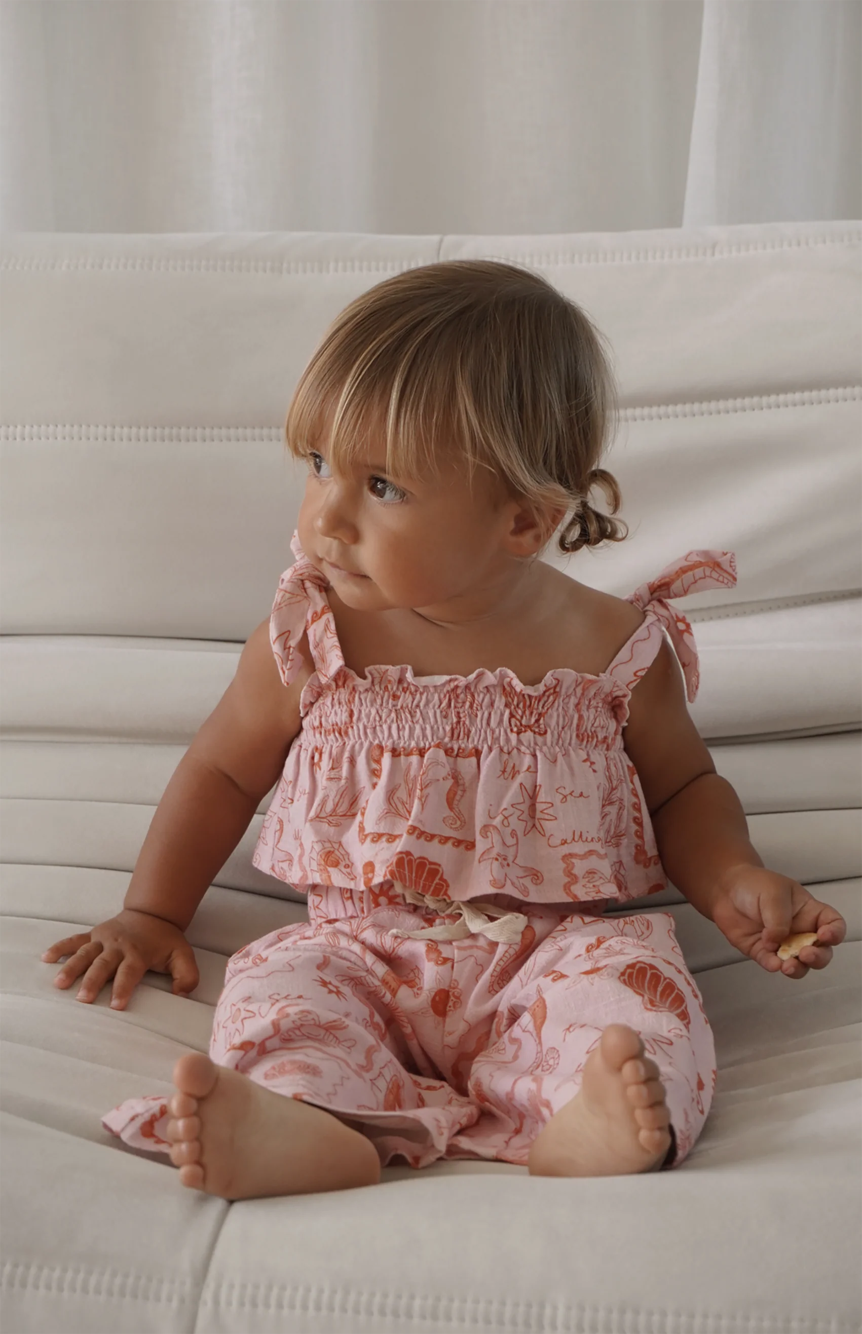 SEA IS CALLING TIE CROP & PANT SET - PINK/RED - Image 5