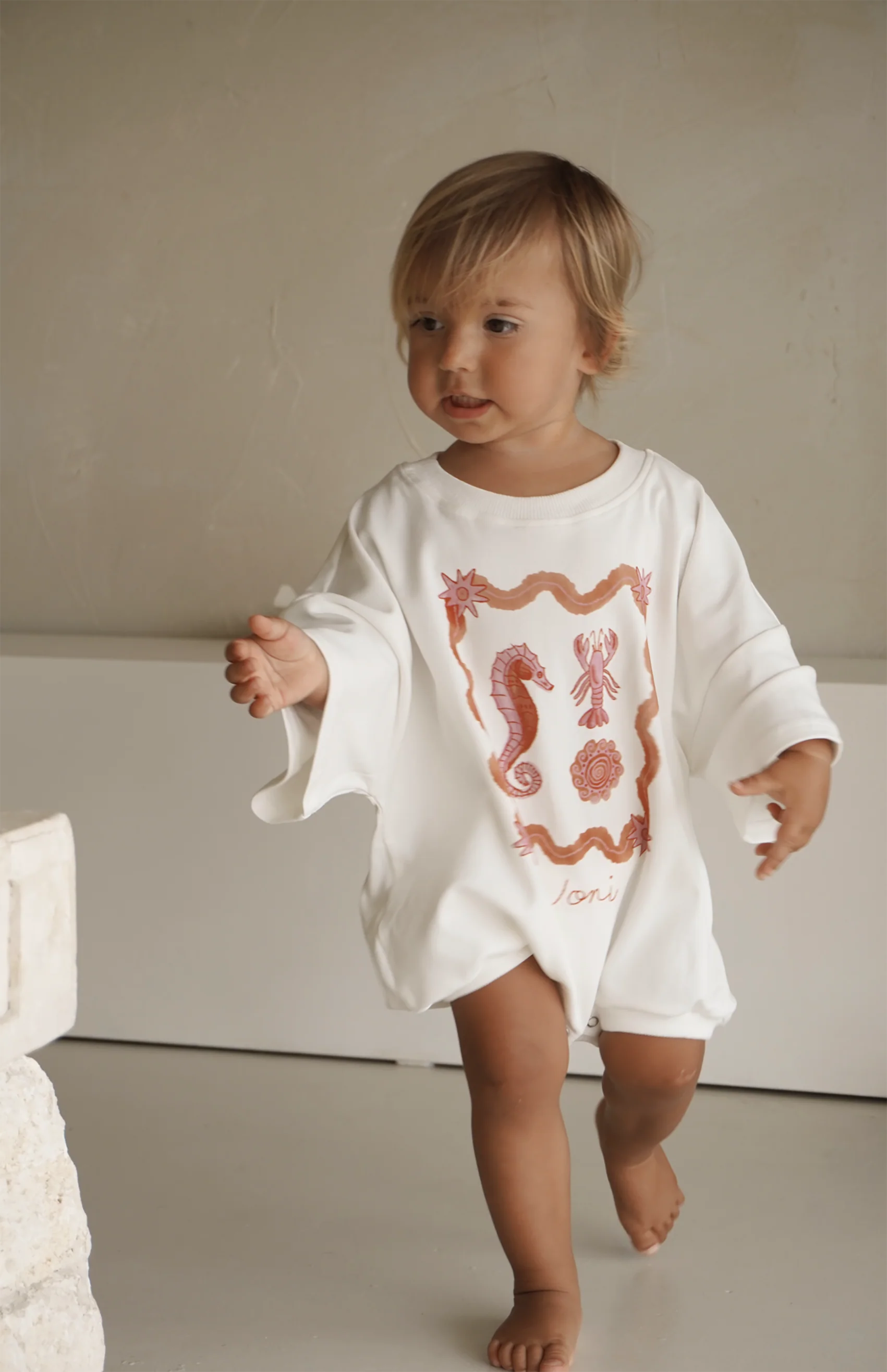 SEA SHELLS T SHIRT ROMPER - PINK/RED - Image 10