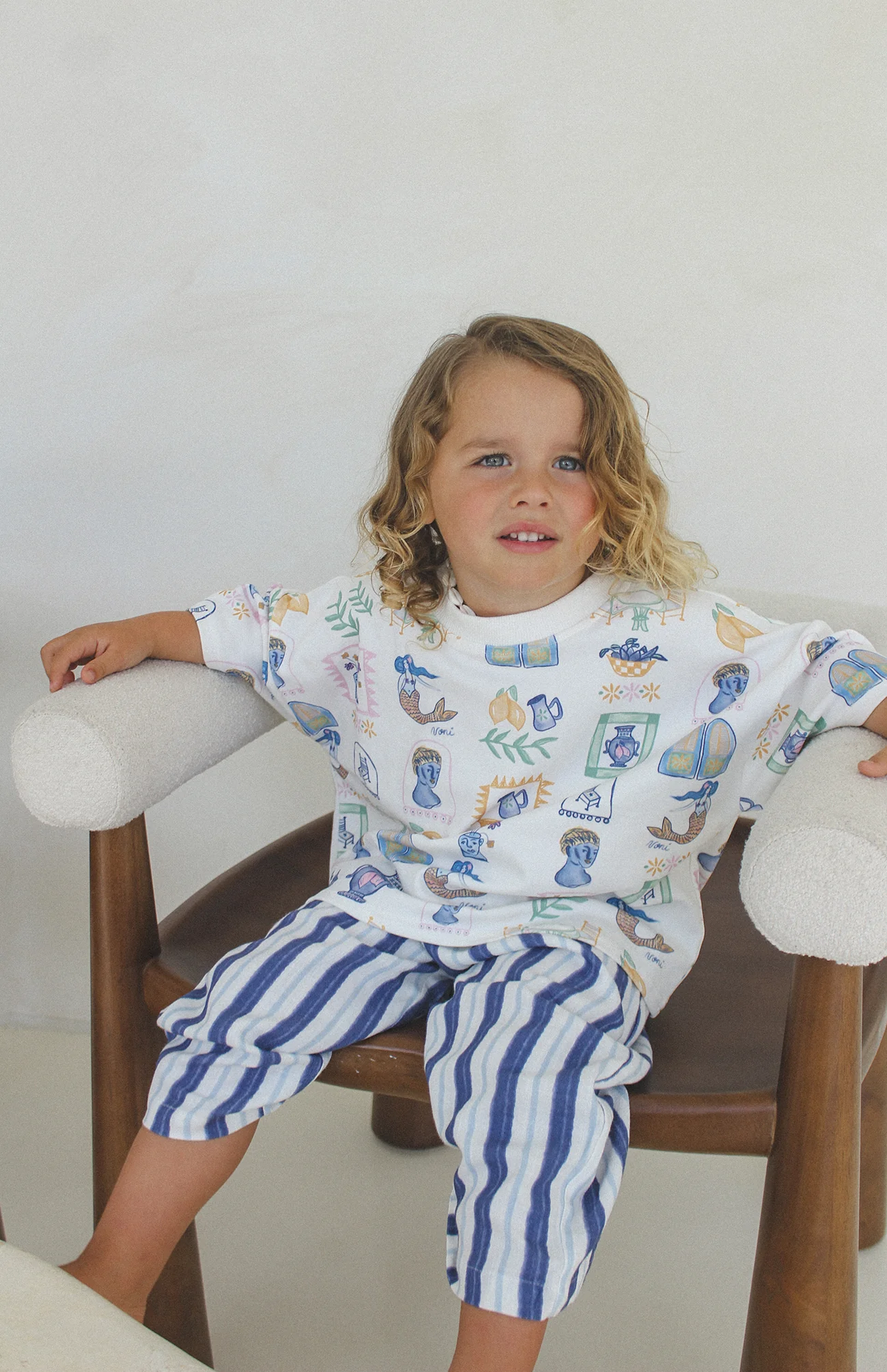 STRIPE LINEN PANTS - NAVY - Image 3