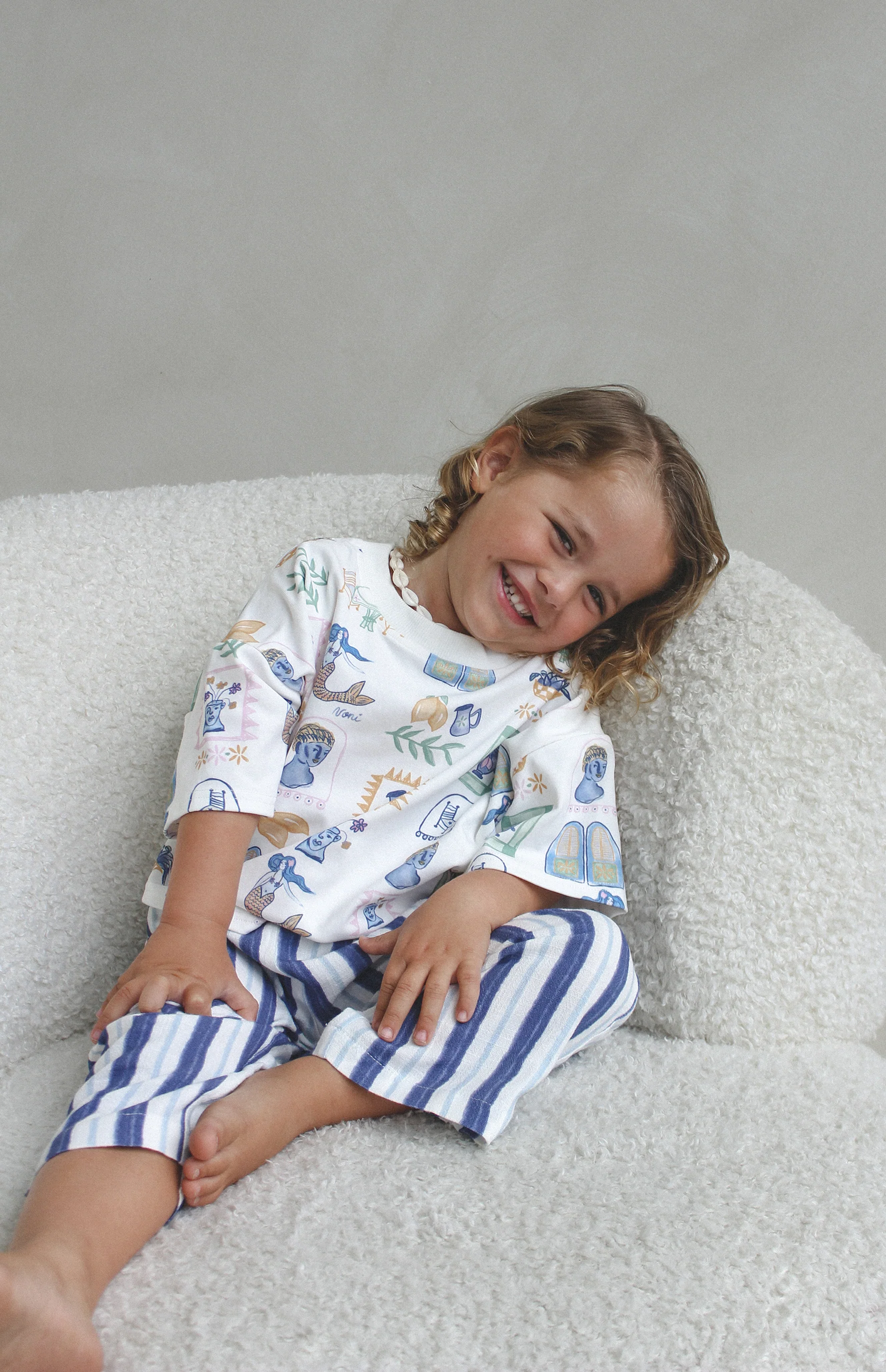 STRIPE LINEN PANTS - NAVY - Image 6