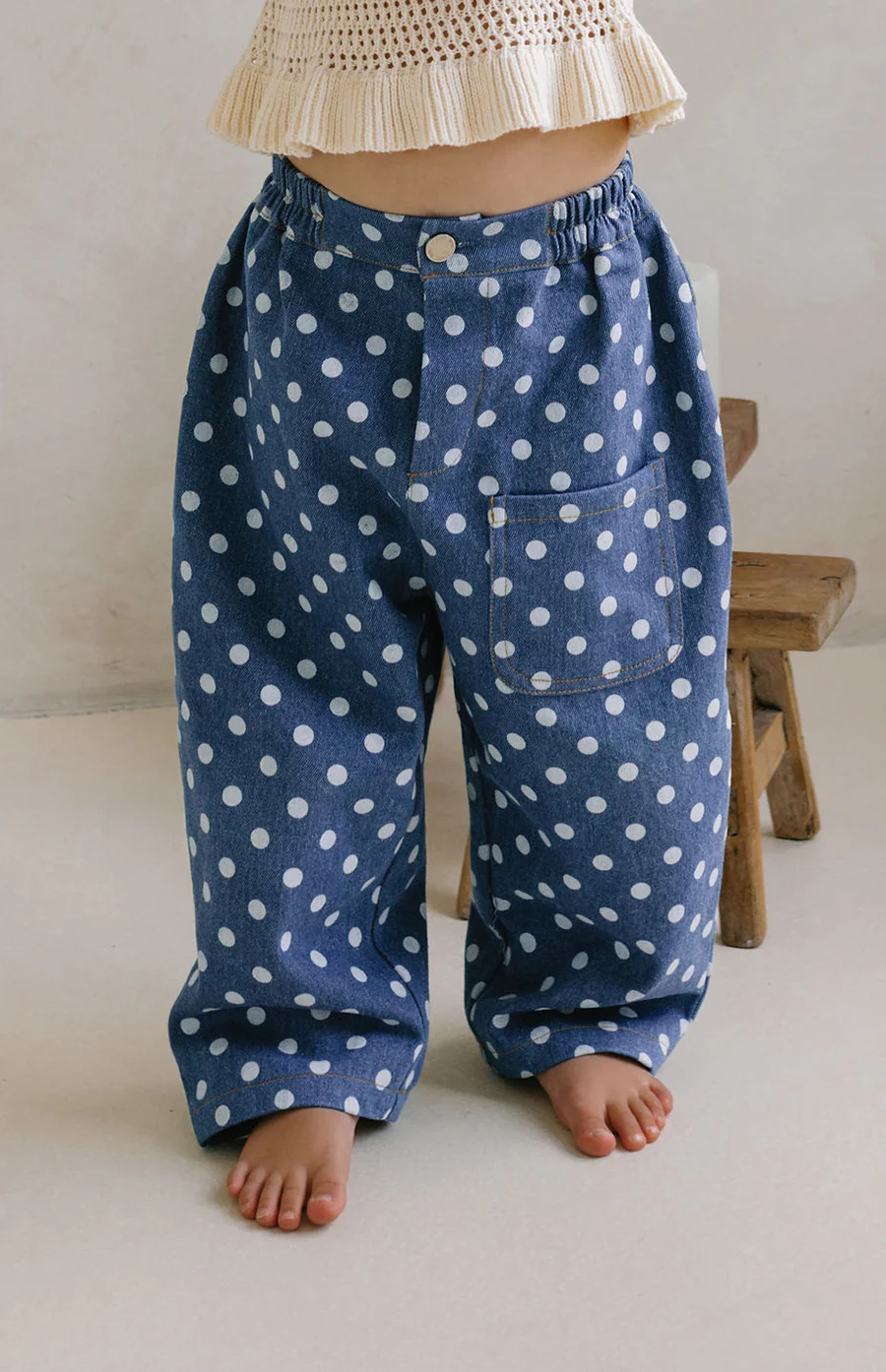 YARRA BARREL JEAN - NAVY POLKA - Image 3